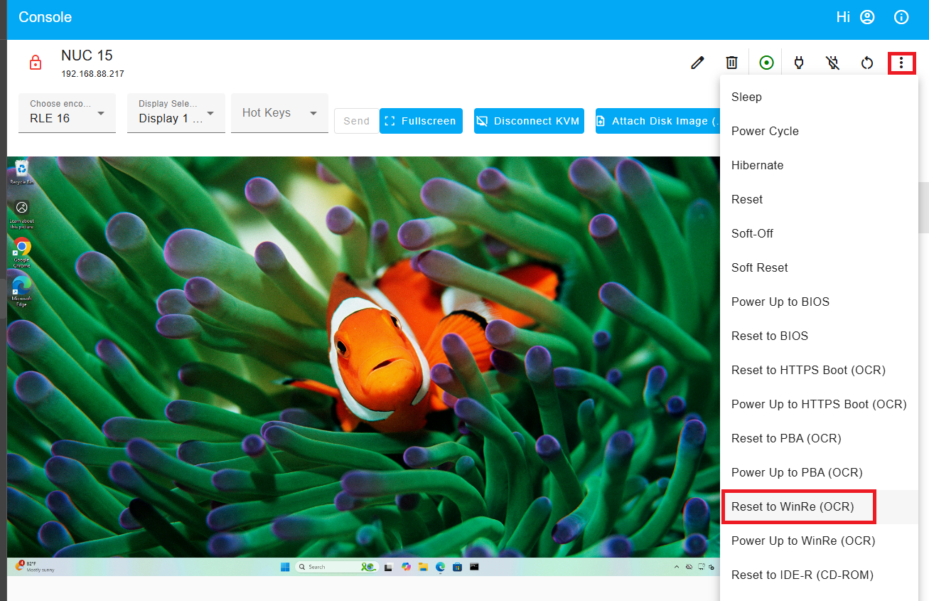 Figure 1: Reset to WinRE (OCR)